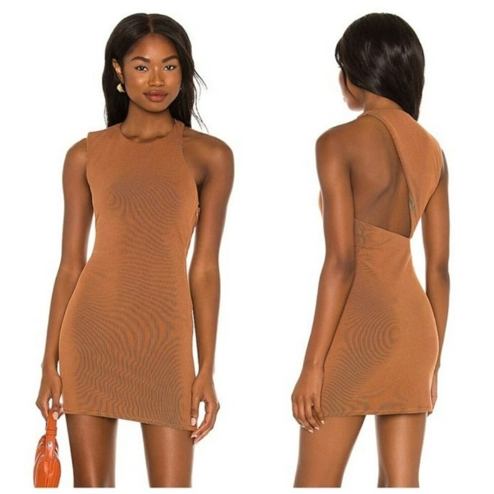 NBD Bonney Mini Dress in Two Toned Brown
